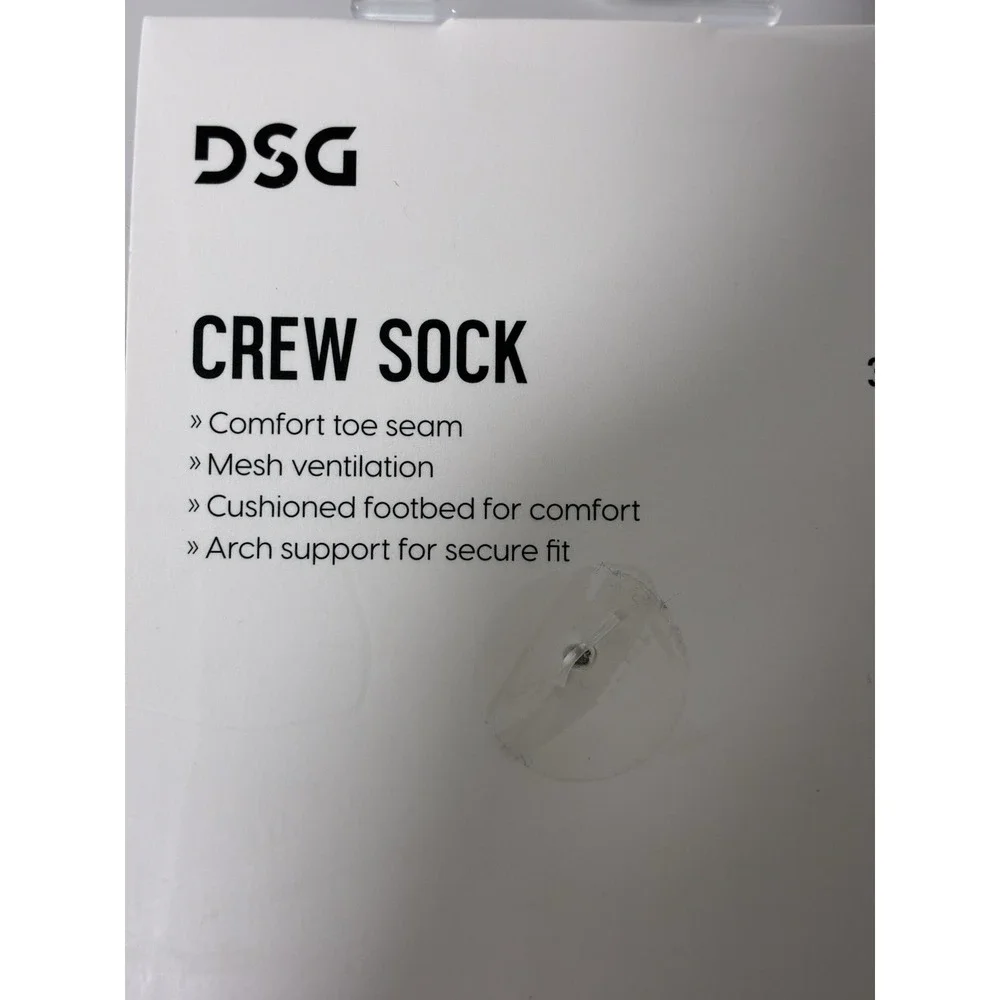 DSG Crew Socks 6pk Comfort Unisex‎ Mens Shoe Size 8-13 Women's 10+ Shoe Size